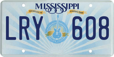 MS license plate LRY608