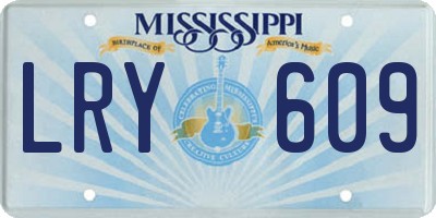 MS license plate LRY609
