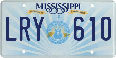 MS license plate LRY610