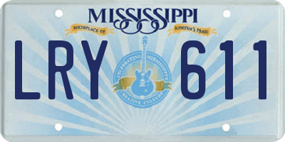 MS license plate LRY611