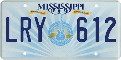MS license plate LRY612