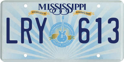 MS license plate LRY613