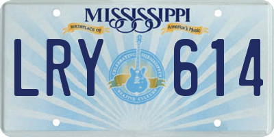 MS license plate LRY614
