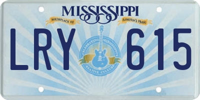 MS license plate LRY615