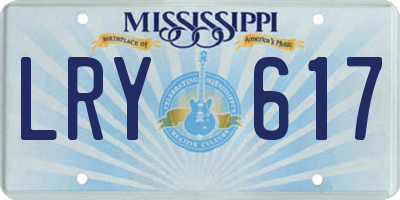 MS license plate LRY617