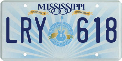 MS license plate LRY618