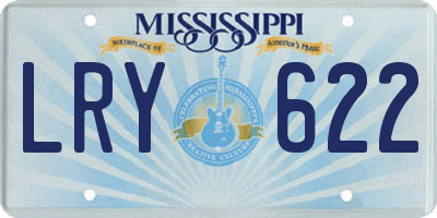 MS license plate LRY622