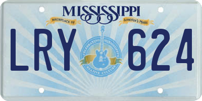 MS license plate LRY624