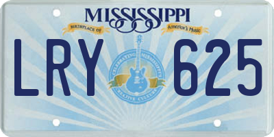 MS license plate LRY625