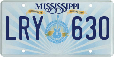 MS license plate LRY630