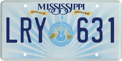 MS license plate LRY631