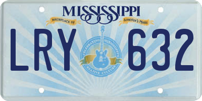 MS license plate LRY632