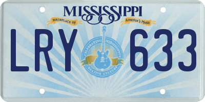 MS license plate LRY633