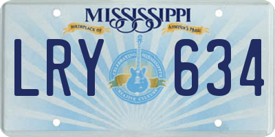 MS license plate LRY634