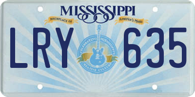 MS license plate LRY635