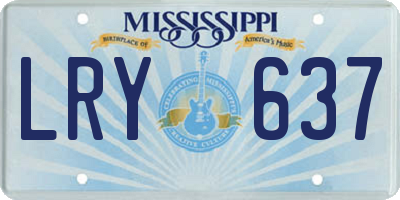 MS license plate LRY637