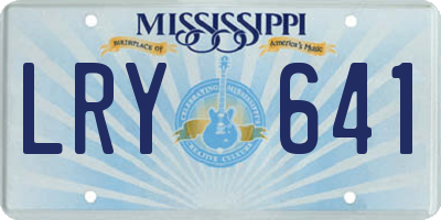 MS license plate LRY641