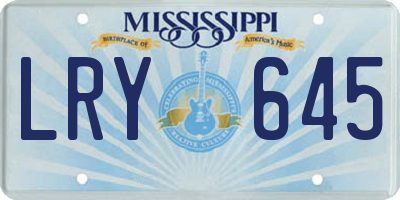 MS license plate LRY645