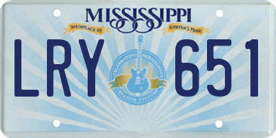 MS license plate LRY651