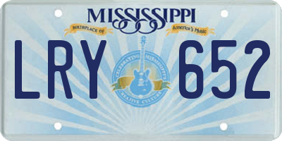 MS license plate LRY652