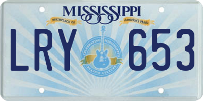 MS license plate LRY653