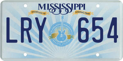 MS license plate LRY654