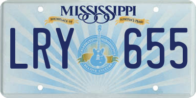 MS license plate LRY655