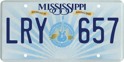 MS license plate LRY657
