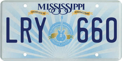 MS license plate LRY660