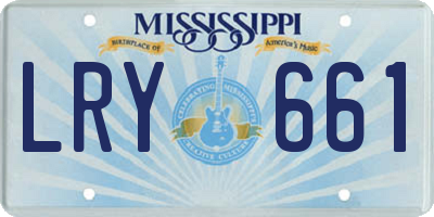 MS license plate LRY661