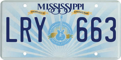 MS license plate LRY663