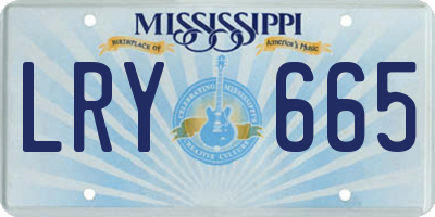 MS license plate LRY665