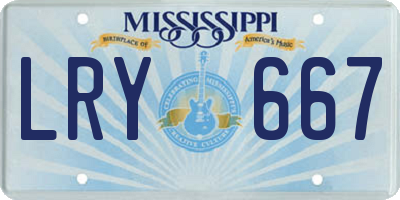MS license plate LRY667