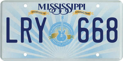 MS license plate LRY668