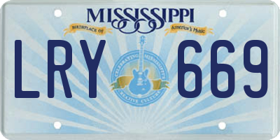 MS license plate LRY669