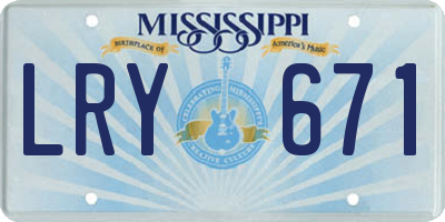 MS license plate LRY671