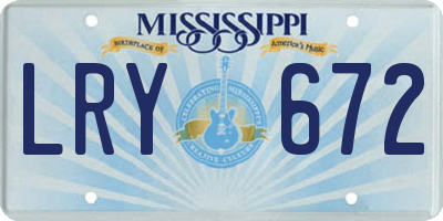 MS license plate LRY672