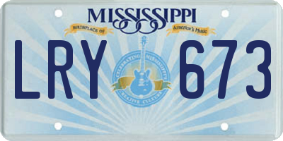 MS license plate LRY673
