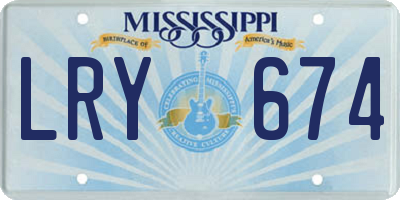 MS license plate LRY674