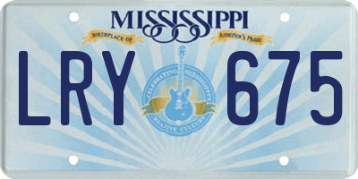 MS license plate LRY675