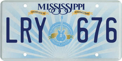 MS license plate LRY676