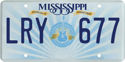 MS license plate LRY677