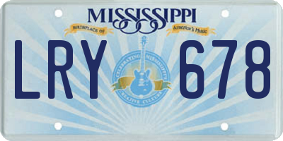 MS license plate LRY678