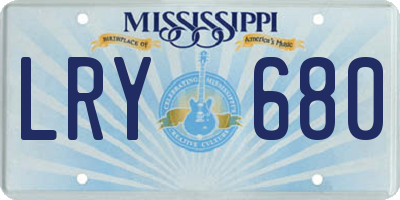 MS license plate LRY680