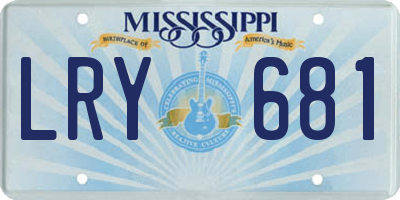 MS license plate LRY681