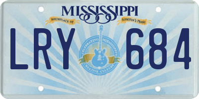 MS license plate LRY684