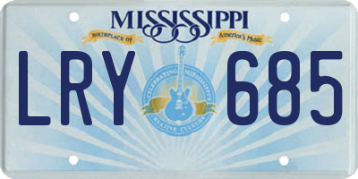MS license plate LRY685