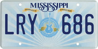 MS license plate LRY686