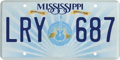 MS license plate LRY687