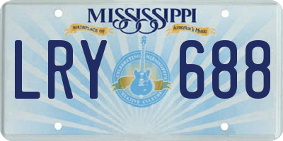 MS license plate LRY688